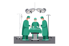 Surgical team performing operation in flat style vector art Product Image 1