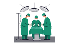 Surgical team performing an operation in a flat and detailed Product Image 1