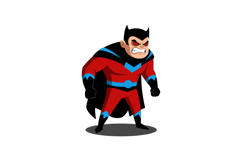 Character design of an angry superhero in minimal flat style Product Image 1