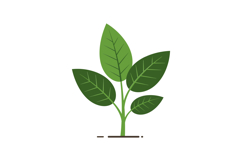 Green plant illustration with vibrant leaves in a flat desig Product Image 1