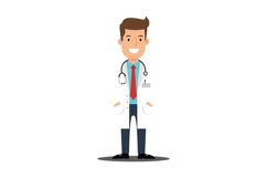 Doctor standing confidently in a white coat with a stethosco Product Image 1