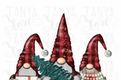 Christmas Gnomes Buffalo Plaid Cute Gnome Illustration Png Product Image 2
