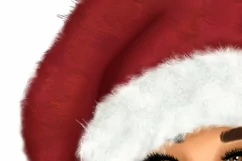 Christmas Png | Brunette Girl | Santa Hat Product Image 3