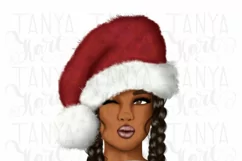 Christmas Png | Afro Girl | Santa Hat Product Image 2