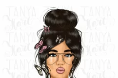 Woman In Glasses With Butterflies | Spring Sublimation Product Image 4