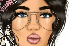Woman In Glasses With Butterflies | Spring Sublimation Product Image 3