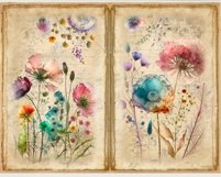 Printable Junk Journal Pages, Watercolor Bee with Wildflower Product Image 4