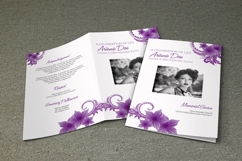 Purple Flower Funeral Program Template Product Image 1
