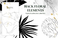 Tropical Black Line Leaves Product Image 1