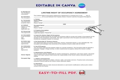 Lifetime Right of Occupancy Agreement Template Product Image 1