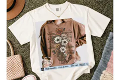 There Was Jesus Floral Cross PNG Tee Product Image 5