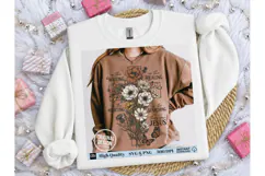 There Was Jesus Floral Cross PNG Tee Product Image 6