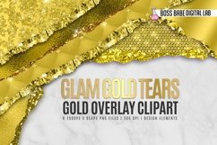Glam Gold Tears Clipart Product Image 1