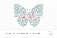 Butterfly Mandala Namaste Sublimation Design Product Image 1