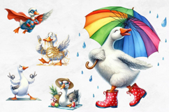 Silly Goose Watercolor Clipart Bundle | 21 PNG Product Image 3