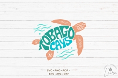 Tobago Cays word art in the Shape of Sea Turtle SVG Cut File Product Image 2