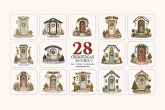 Christmas Door Clipart Bundle | 28 PNG Product Image 2