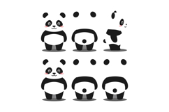 Cute panda character transformation in minimal flat design s Product Image 1