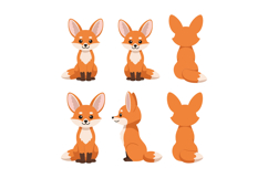 Cute cartoon fox character design in flat style showcasing v Product Image 1
