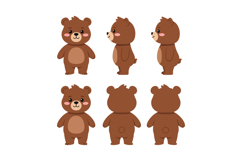 Cute brown bear character design in flat style showcasing mu Product Image 1