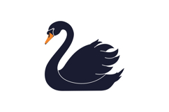 Elegant black swan in a minimalist design style showcasing g Product Image 1
