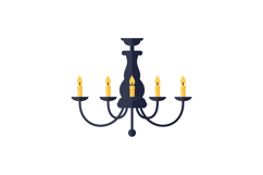 Elegant chandelier design in flat style with warm colors and Product Image 1