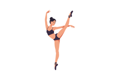 Dancer performing dynamic pose in flat style showcasing eleg Product Image 1