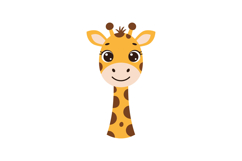 Cute giraffe character design in flat style featuring bright Product Image 1
