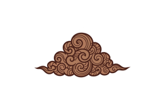 Brown swirling cloud design in detailed flat style showcasin Product Image 1