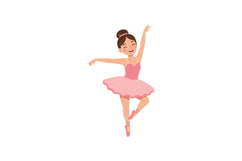 Young ballerina performing elegant dance move in minimal fla Product Image 1