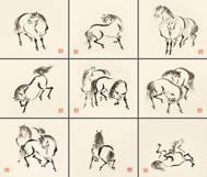9 Vintage Japanese Horse Illustrations Bundle Product Image 2