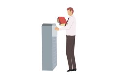 Vector flat illustration of worker with folder Product Image 1