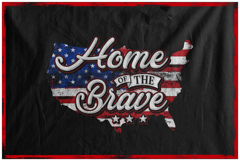 Illustration American Map Home Of The Brave Product Image 2