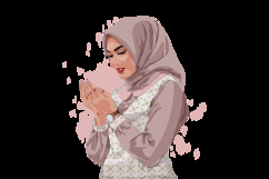 Illustration art muslimah girl praying design vector Product Image 2
