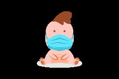 Illustration cartoon little animal chick wearing mask Product Image 2