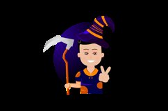 Illustration design boy with witch theme costume Product Image 2