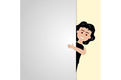 Illustration design girl with blank wall Product Image 1