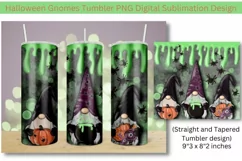 Halloween Gnomes Tumbler PNG Digital Sublimation Design Product Image 1