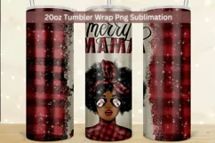 Merry Mama Sublimation Design 20oz Tumbler Wrap Png Product Image 1
