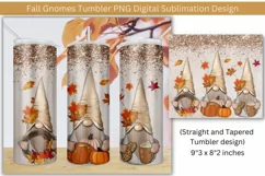 Fall Gnomes Tumbler PNG Digital Sublimation Design Product Image 1