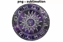 Zodiac Circle Astrology Symbols Png Sublimation Product Image 1