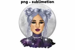 Moon Girl | Png File | For Sublimation Product Image 1