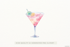Cocktail PNG Clipart, Drink Glass Illustration with Ice Product Image 1