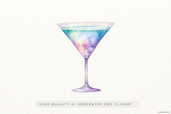 Watercolor Cocktail Clipart PNG, Alcoholic Drink Glass Product Image 1