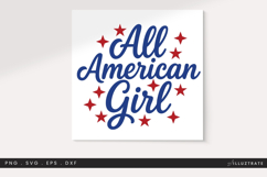 All American Girl SVG Patriotic USA Quote Product Image 1