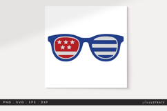 Patriotic Sunglasses SVG 4th of July Clipart Product Image 1