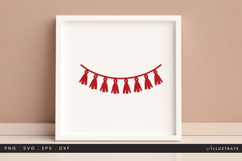 Red Tassle Bunting SVG Patriotic Banner Clipart Product Image 1