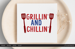 Grillin &amp; Chillin SVG Patriotic BBQ Quote Product Image 1