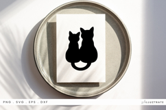 Two Cats with Connected Tails SVG File Cute Pair Product Image 1
