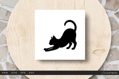 Cat Stretching SVG File Feline Silhouette Design Product Image 1